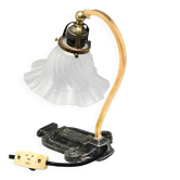 Early 20th century Art Nouveau glass and metal bedside lamp, Austria, 1890s