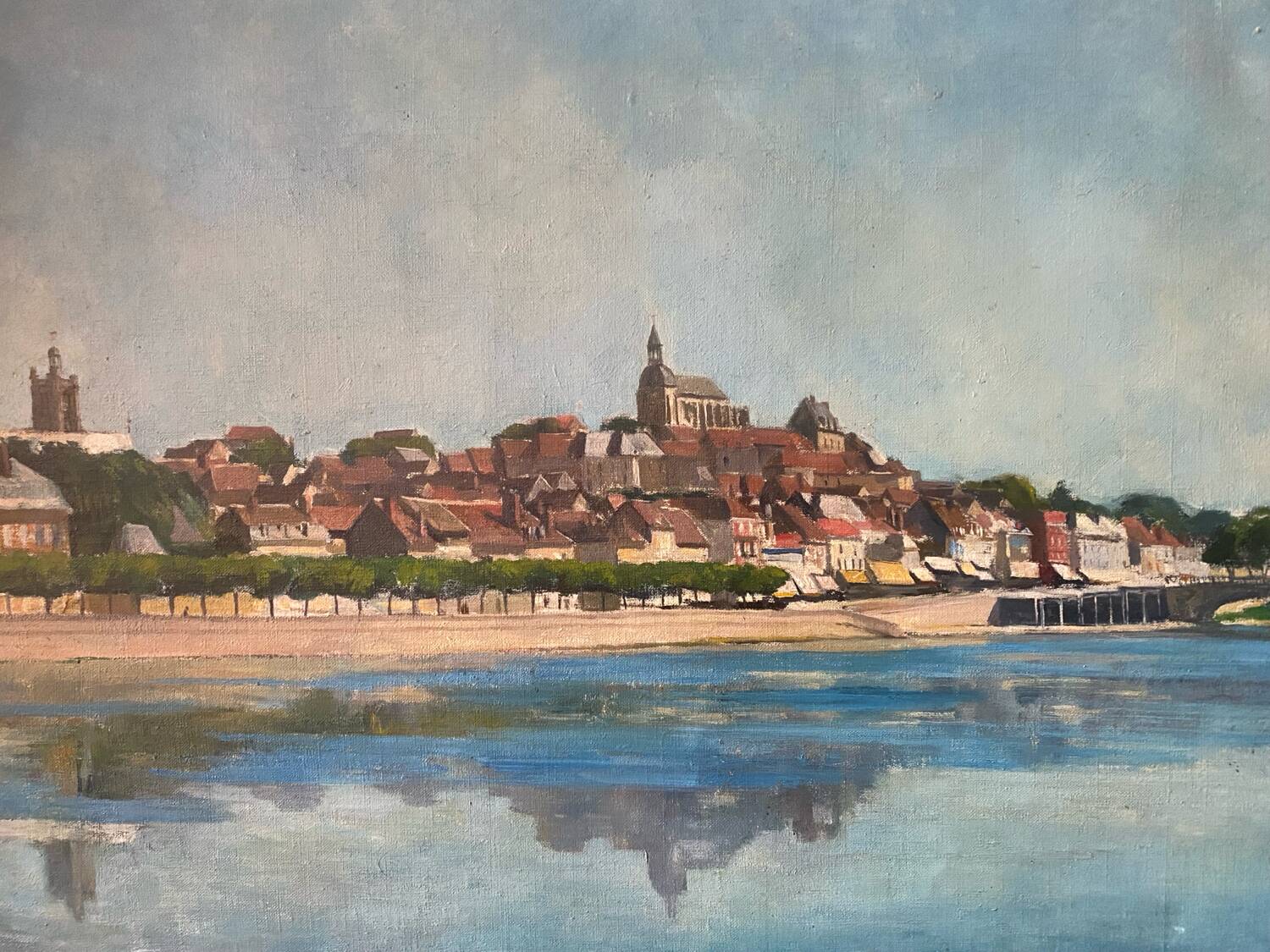 Signed village landscape