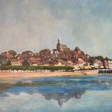 Signed village landscape