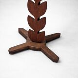 Sculptural floor lamp in solid wood