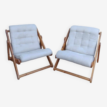 Set of two Kon Tiki armchairs