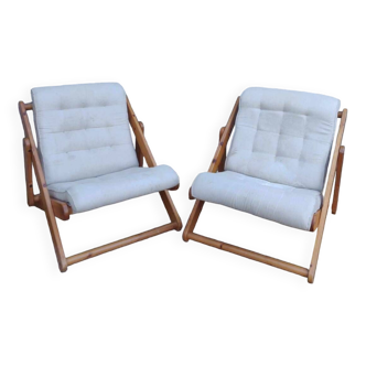 Set of two Kon Tiki armchairs