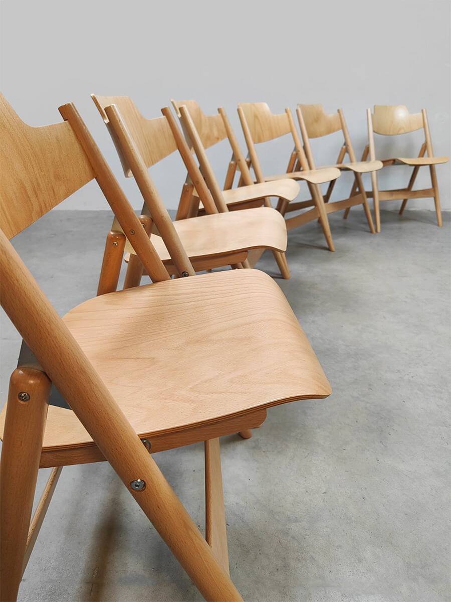 New design wooden folding chairs model SE18 Egon Eiermann