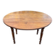 Oval extendable table with leaves Louis Philippe in solid wood, 19th century, with drawer.