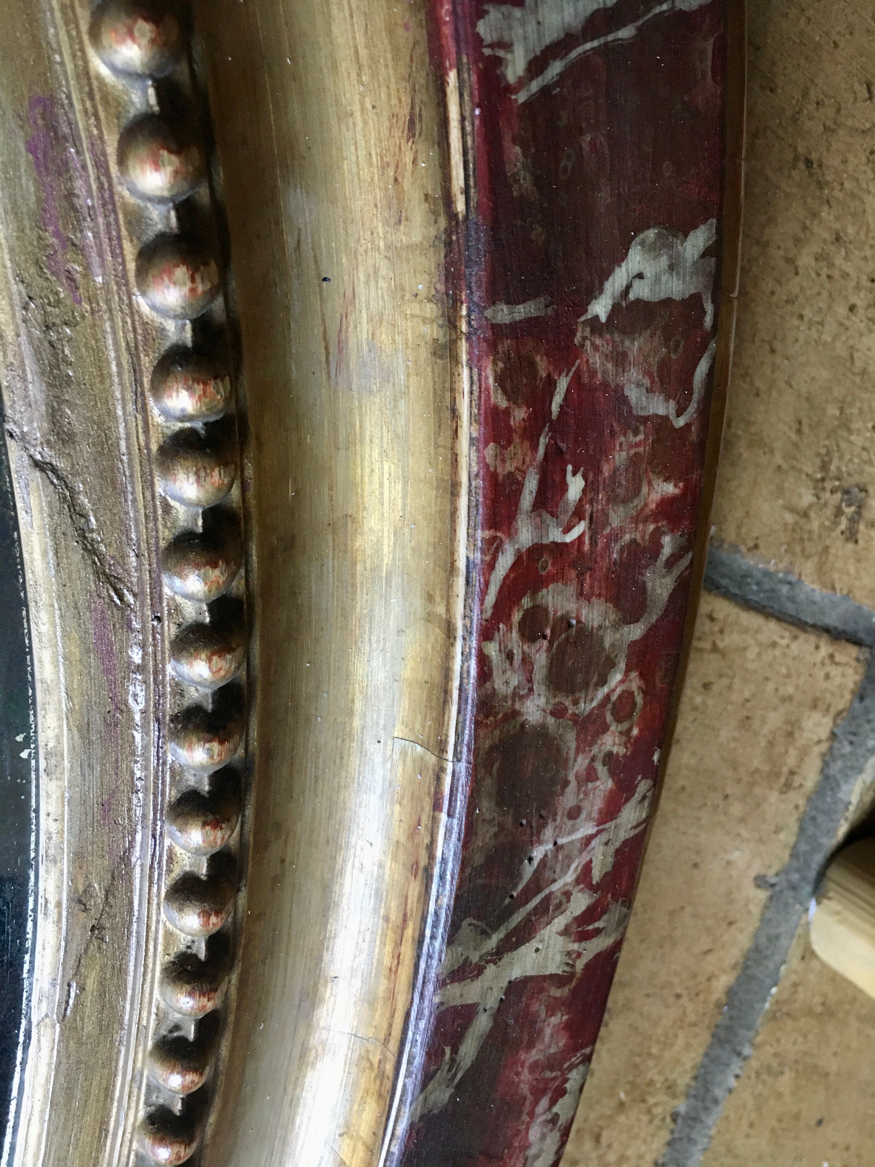 Oval gilded mirror 107x90cm