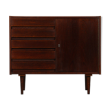 Vintage chest of drawers in dark oak, Czech design, 1970
