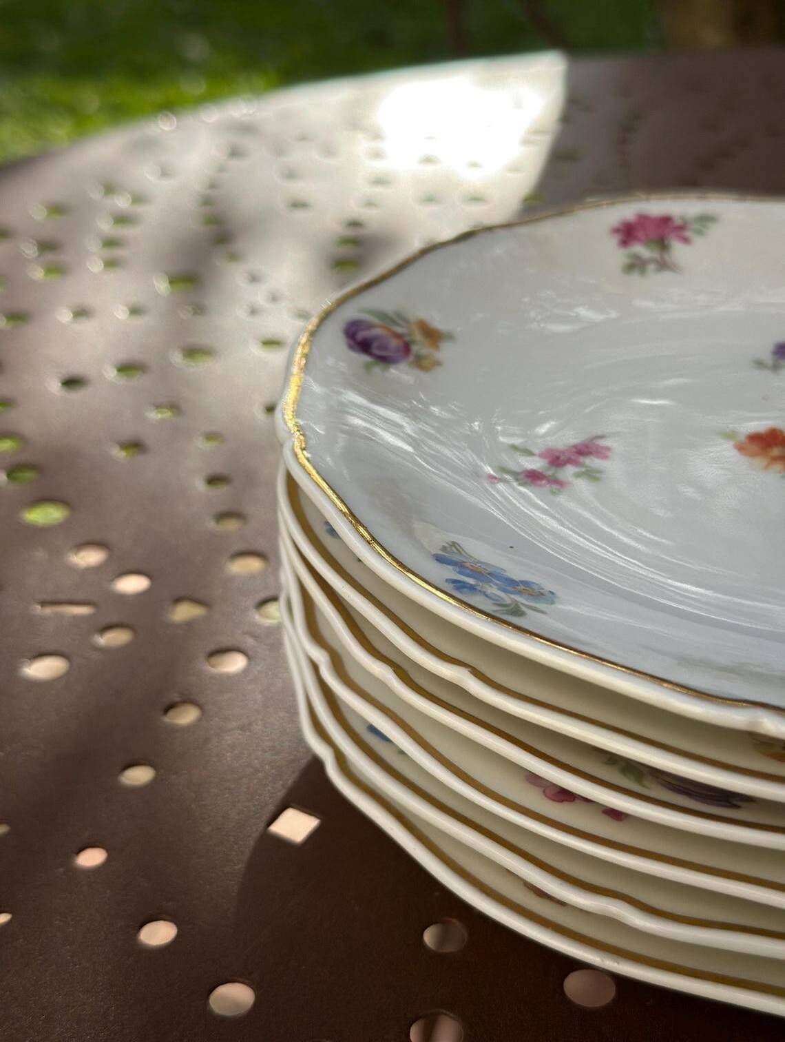 Set of 6 Dessert Plates in Limoges Porcelain - F. Legrand & Cie