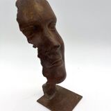Bronze face - statuette