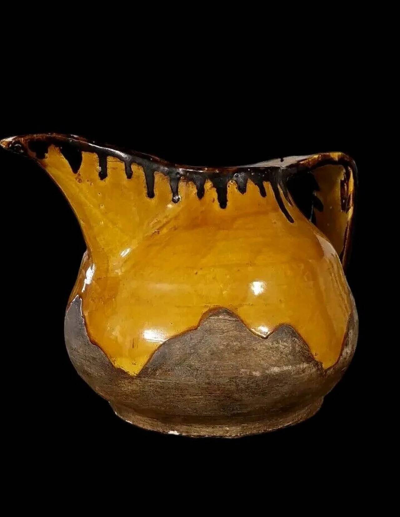 Glazed ceramic pitcher by Zaccagnini, 1930s