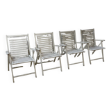 4 white wooden garden chairs