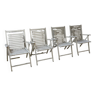 4 white wooden garden chairs