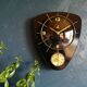 Clock formica vintage wall clock silent timer "Jaz transistor black yellow"