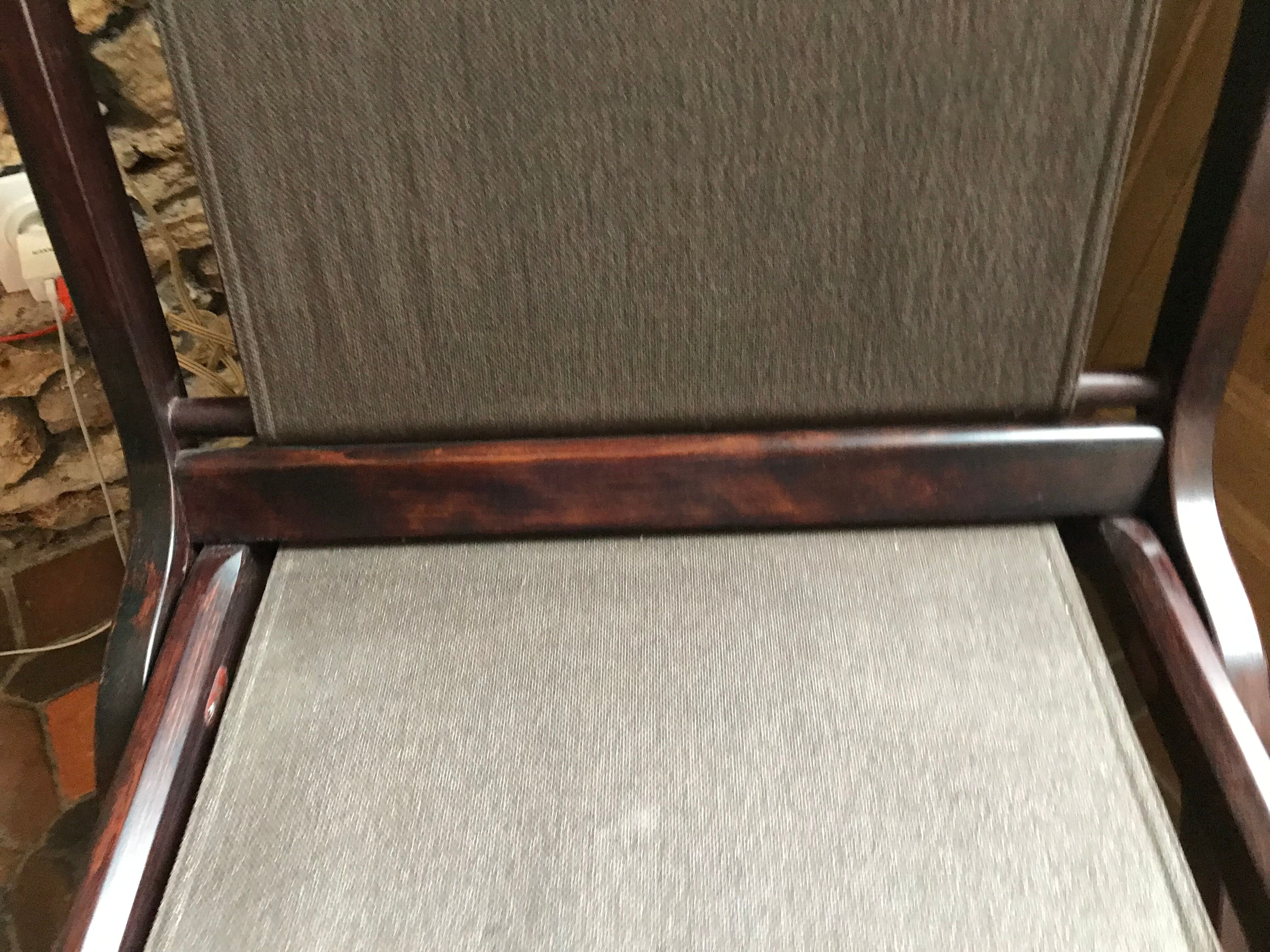 Scandinavian folding armchair in cognac leather