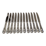 12 Christofle Marly silver plated dessert knives, 19.7cm
