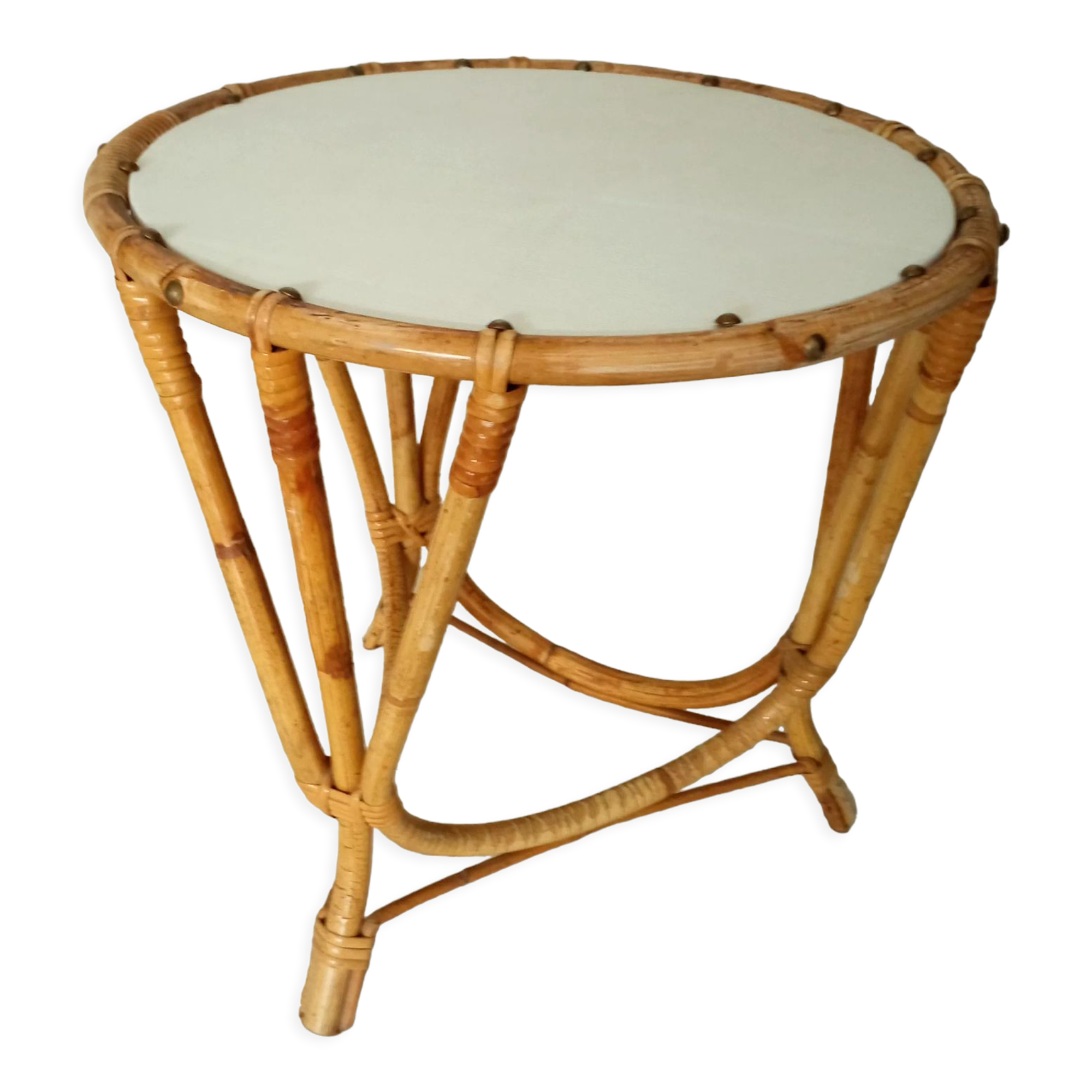 Vintage rattan side table