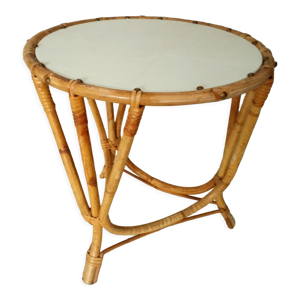 table d'appoint rotin