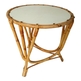 Table d'appoint rotin vintage