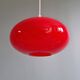 Suspension vintage en opaline rouge, années 1960-70