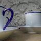 6 cups Haviland Limoges for Rochas blue fillet