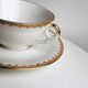 Series of 4 cups and saucers in white porcelain
