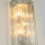 Large pair of wall sconces in brass and Murano glass by Doria, Germany, 1960s.