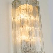 Large pair of wall sconces in brass and Murano glass by Doria, Germany, 1960s.