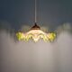 Art Deco suspension in white opaline with a scalloped design, 1920-30.