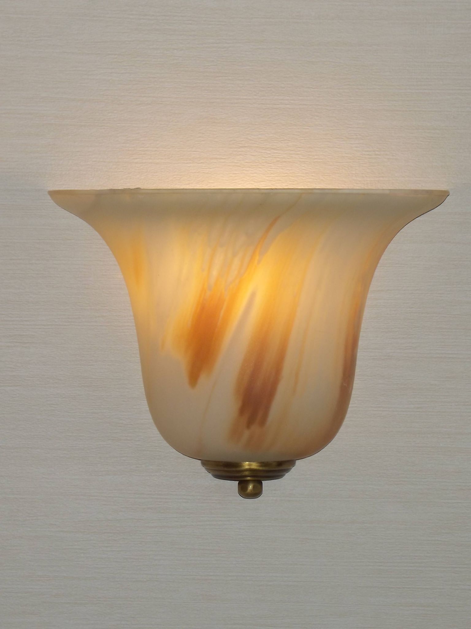 Vintage Pair Marinha Grande Swirl Art Glass Wall Sconces Made in Portugal
