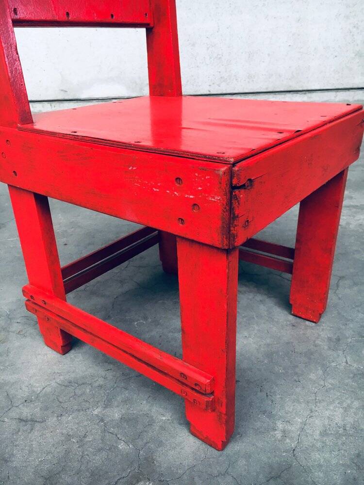 De Stijl Movement Design Red Chair attributed to Jan Wils, Netherlands, 1920s