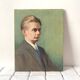 Old portrait in oil on panel 1920, vintage painting of a man signed Cagnet