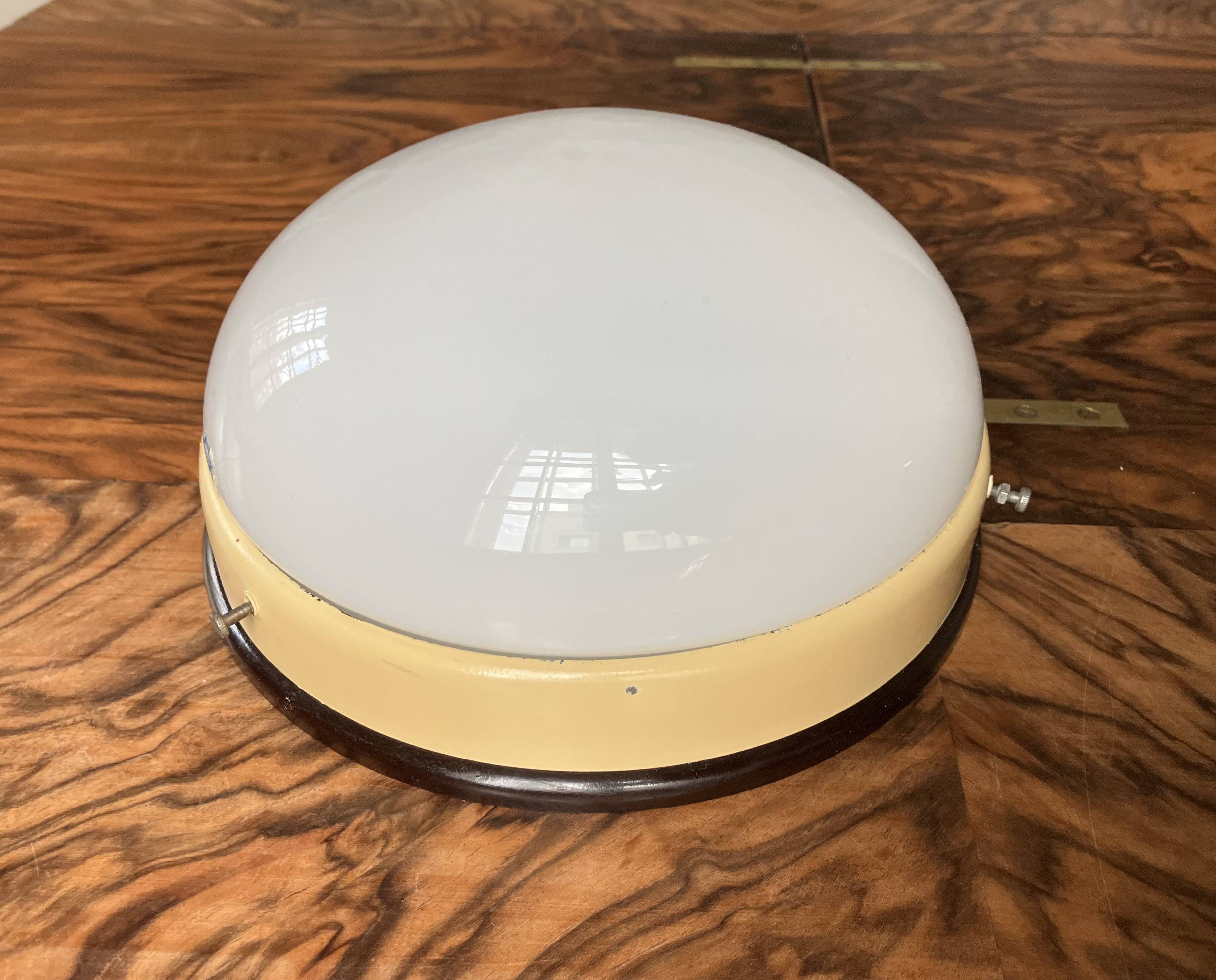 Functionalist / Bauhaus Flush Mount or Wall Lamp, 1940s