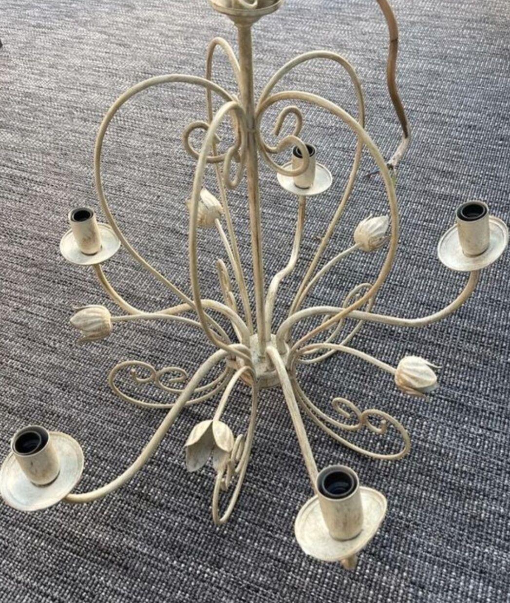 Beige metal chandelier
