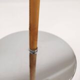 Vintage chrome leather floor lamp mid-century Atelje Lyktan, Sweden