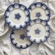 4 ironstone dessert plates "Rouen" JVB Jules Vieillard Bordeaux