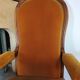 Voltaire armchair with amber velvet rack and pinion