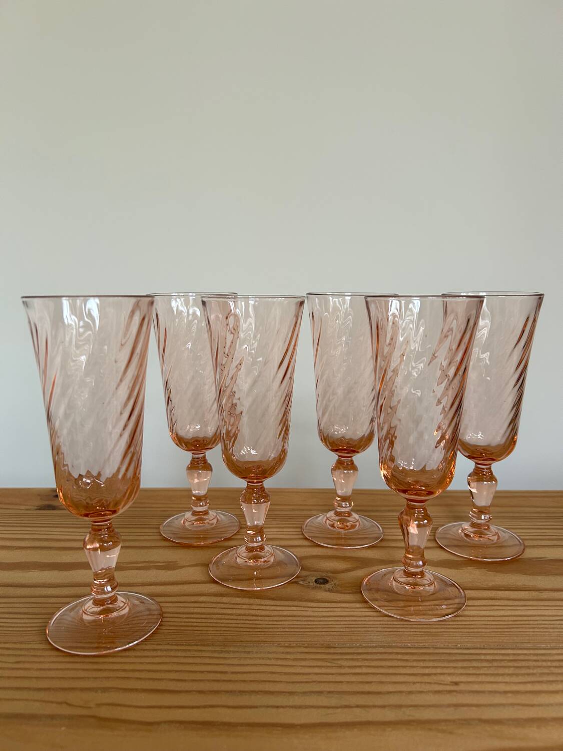 Set of 6 Rosaline champagne flutes