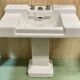 Floor washbasin from the 1930s in enamel of the brand JACOB DELAFON