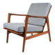 Fauteuil scandinave original Stefan, entièrement restauré, icône des années 1960, pied de poule