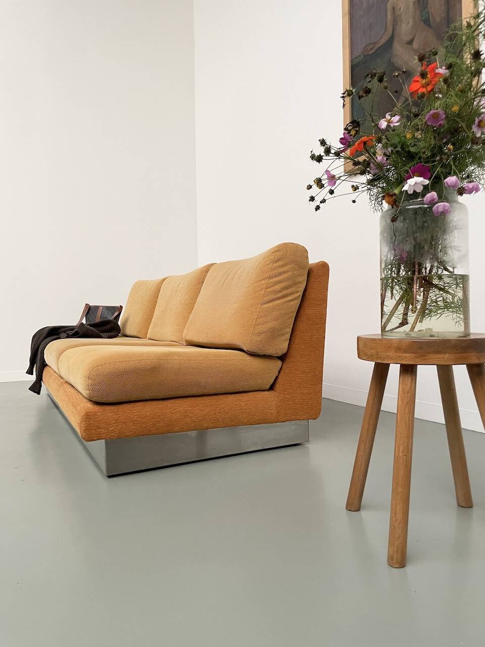 Jacques Charpentier 3-seater stainless steel sofa