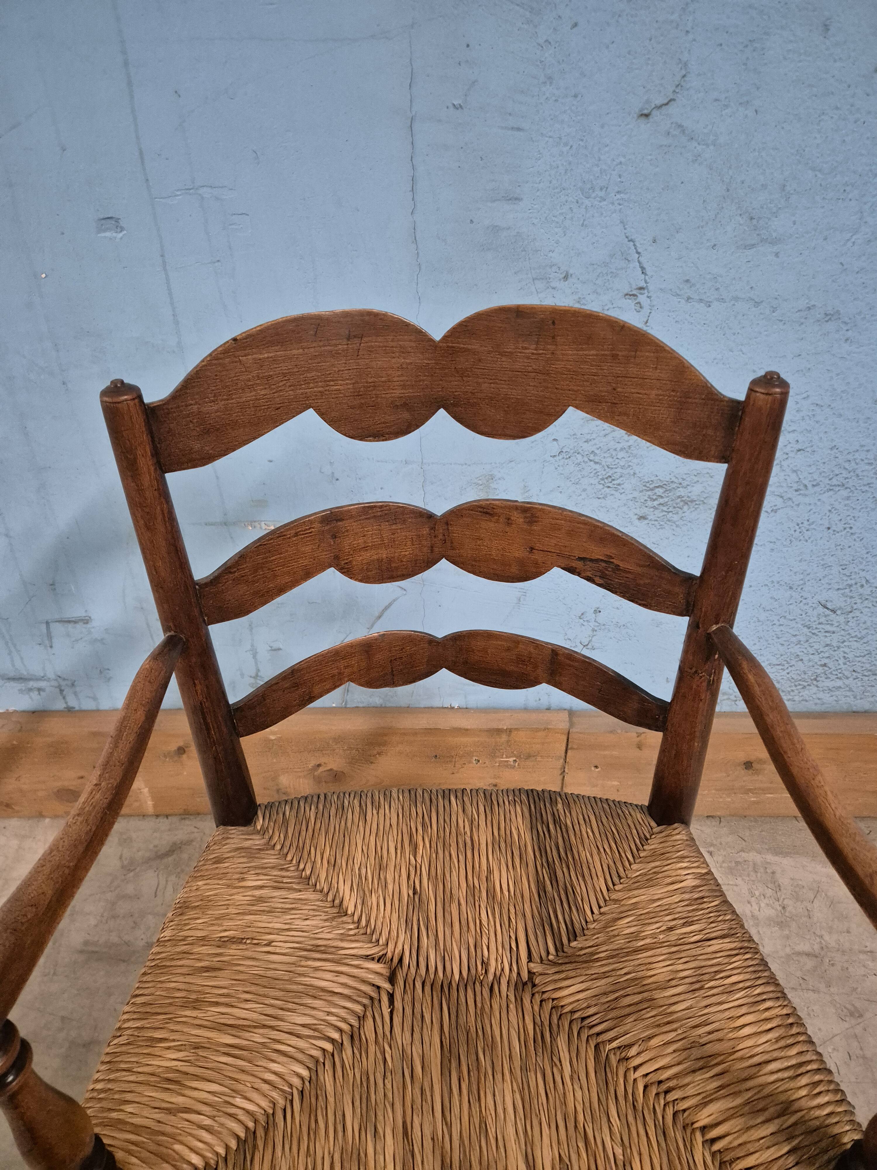 Armchair with straw seat