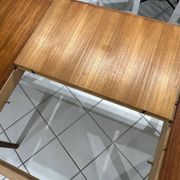 Large extendable Scandinavian table in vintage teak from the 1970s.