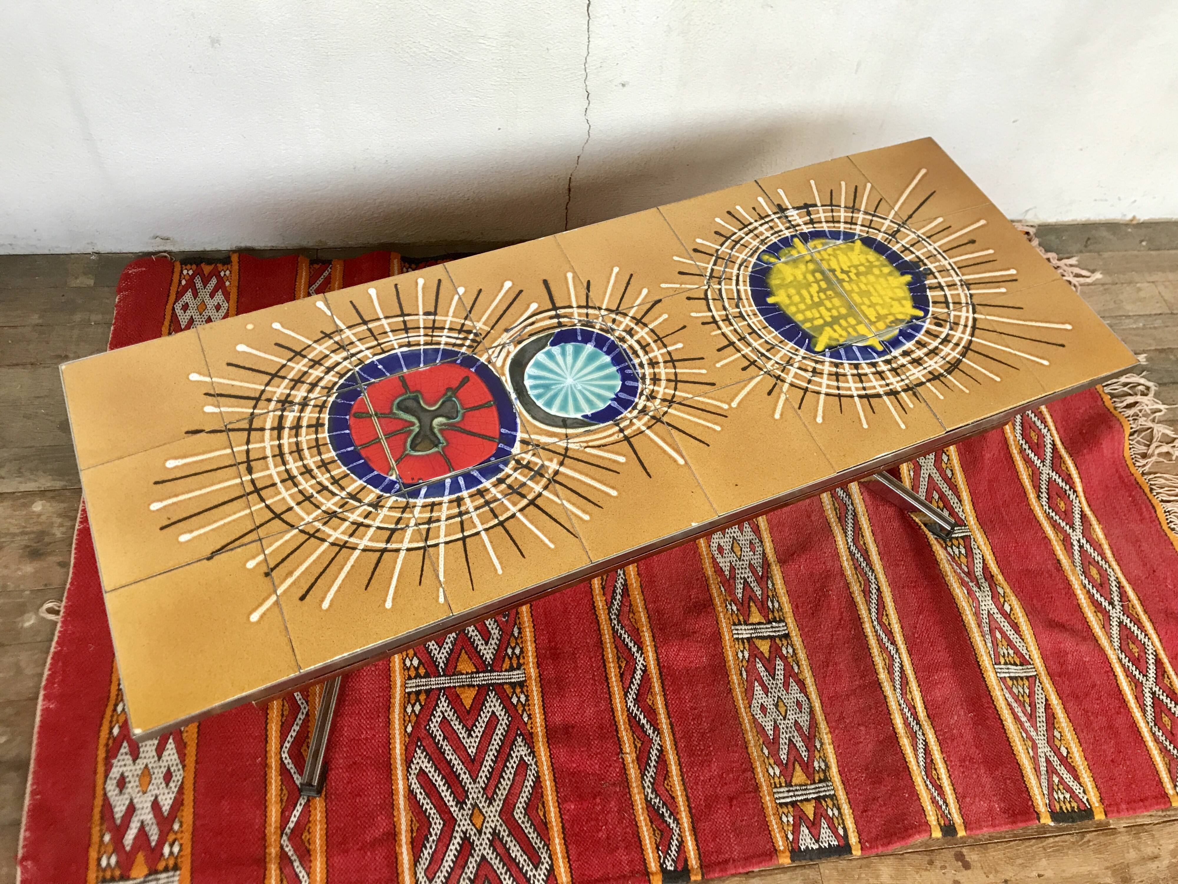 Vintage coffee table - double tray - Adri