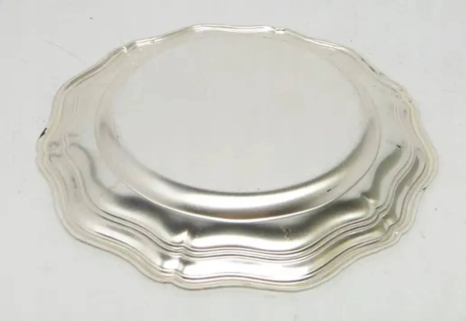 Plate, Art Deco, silver-plated brass, Sweden, 1950s