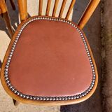 6 chaises Baumann en bois et simili cuir