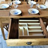 Farm table set 4/6 people and three bistro chairs