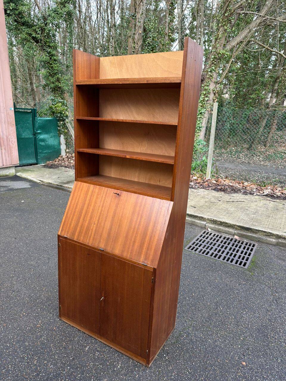 Secrétaire scandinave vintage en chêne 1950