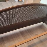 Two-seater vintage rattan bed 140 x 200 cm