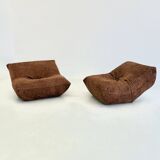 Papillon lounge chairs by Guido Maria Rosati for Giovannetti in rust brown