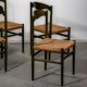 Green beech and rush dinning chairs