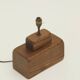 Brutalist artisanal lamp in solid wood (oak) vintage Circa 1960